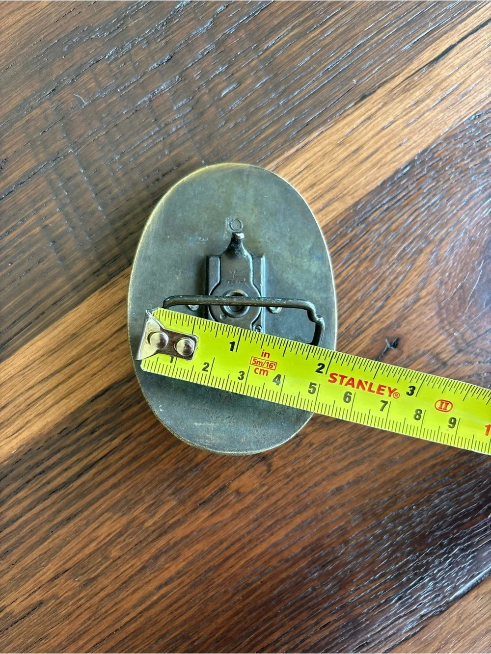 Vintage Solid Brass Belt Buckle, Indian Chief Headdress, Oval, Native American